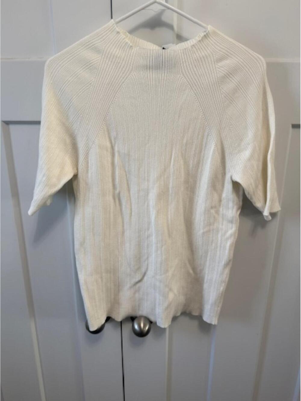 NWT Montgomery Post variagated rib mockneck lee cream size Large-Stitch Fix